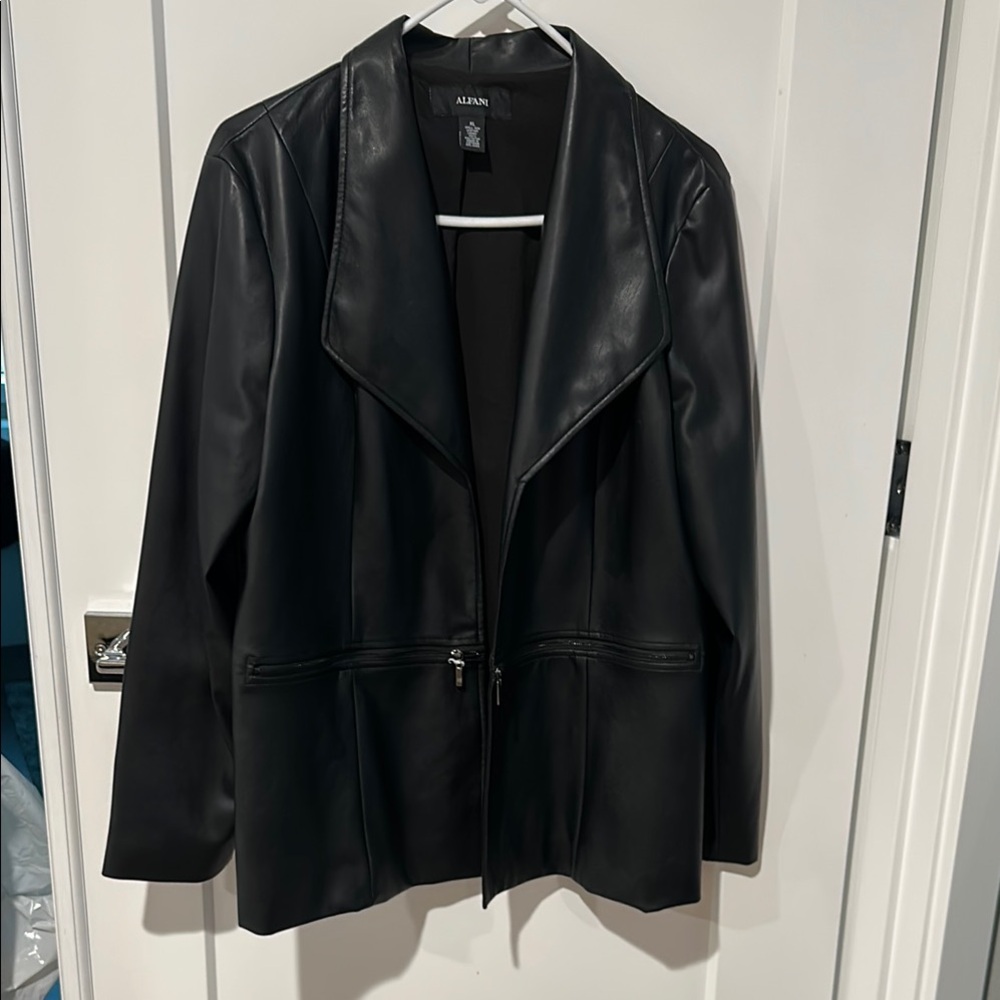 Alfani Women's Black Faux Leather Jacket